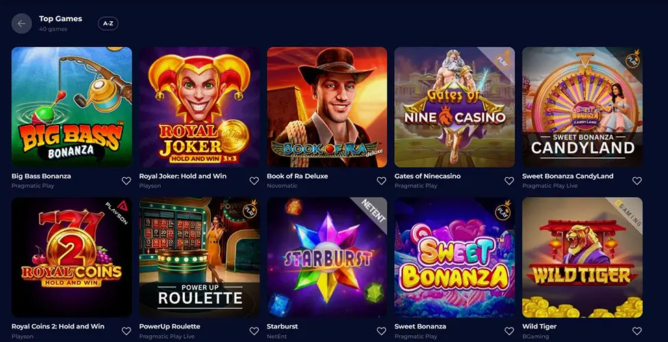 NineCasino Top Games